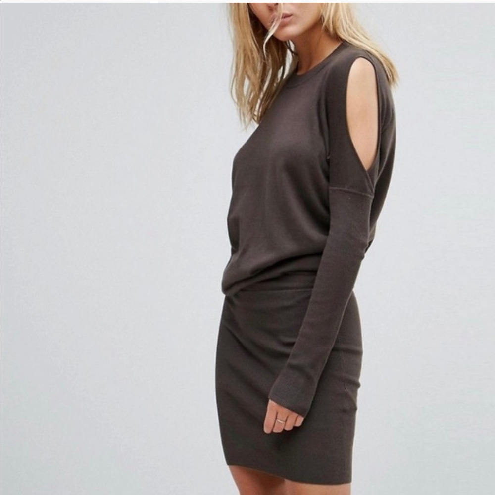 All Saints dark gray sweater dress
